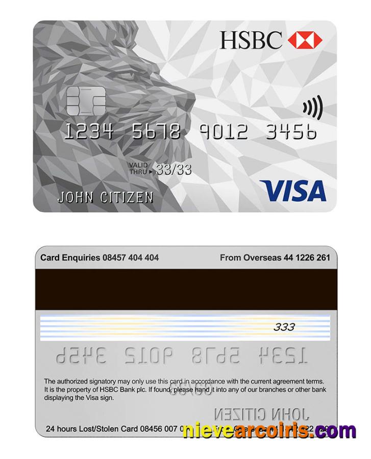 UK HSBC Visa Classic Credit Card